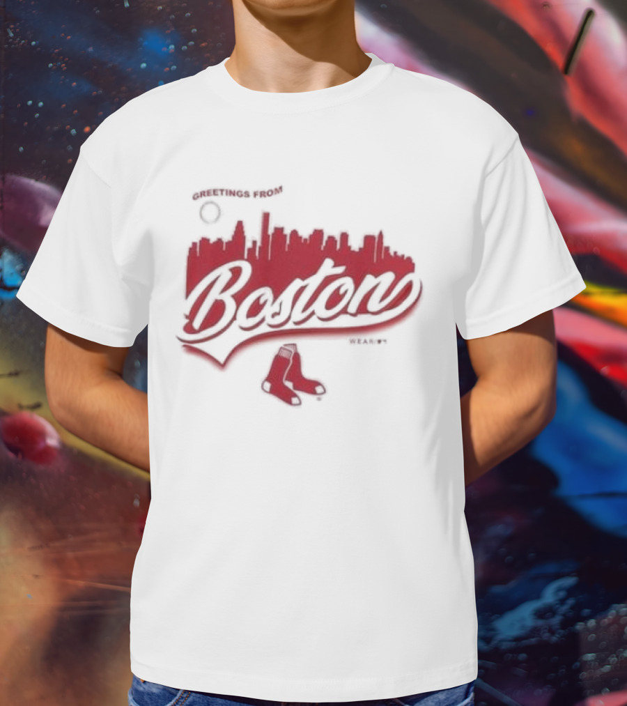 Greetings From Boston Red Sox Skyline T-Shirt