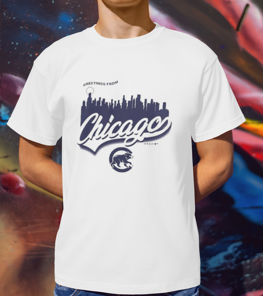 Greetings From Chicago Skyline Cubs T-Shirt