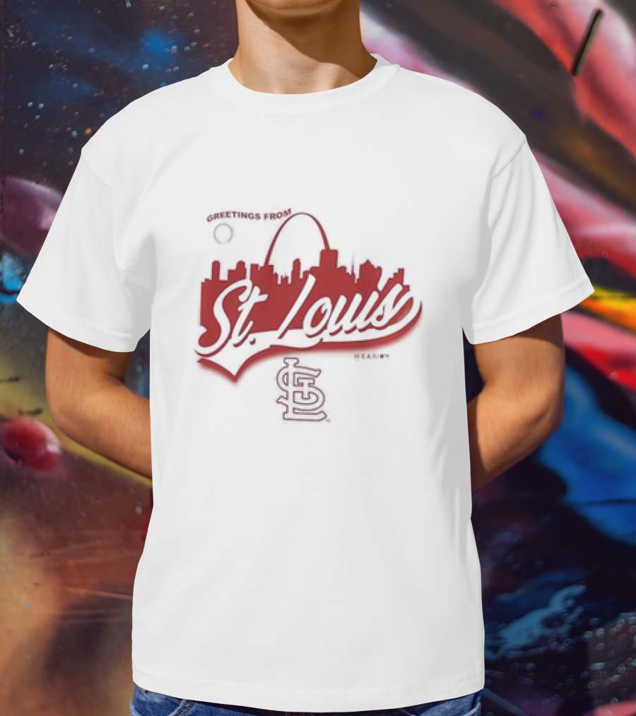 Greetings From St. Louis Cardinals Skyline STL T-Shirt
