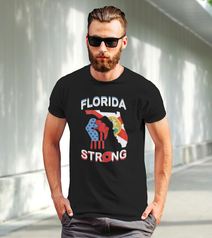 Florida Strong Pride Support Floridians State Flag Fist T-Shirt