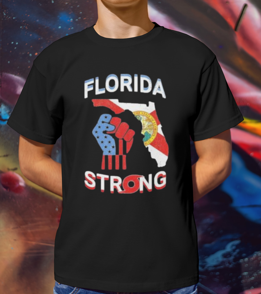 Florida Strong Pride Support Floridians State Flag Fist T-Shirt