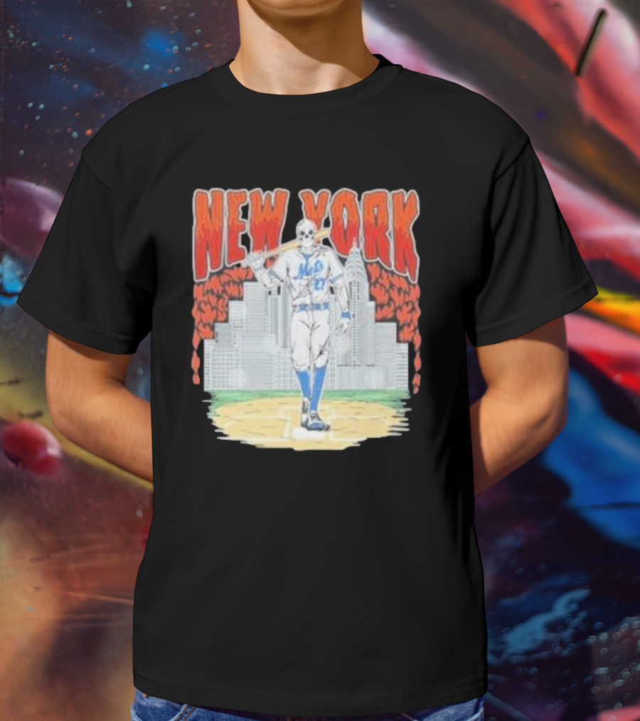 New York Mets Reed Garrett Skyline Baseball T-Shirt