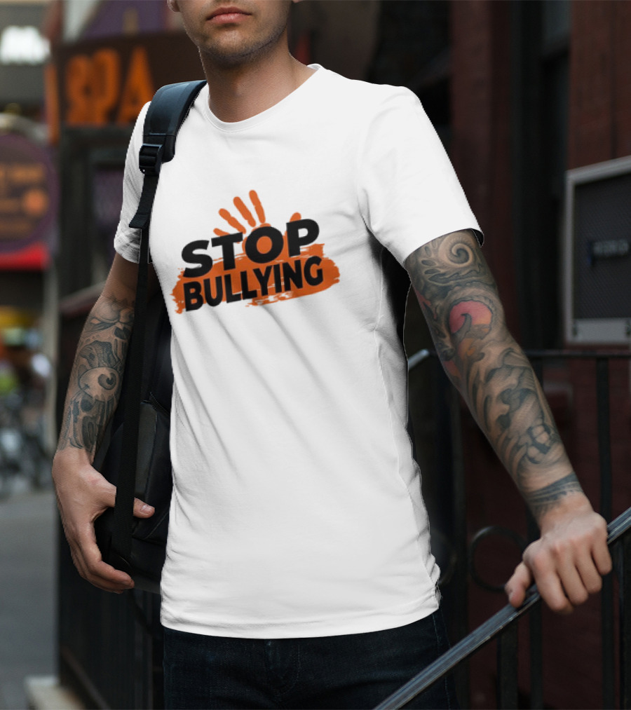 Eudy Stop Bullying Handprint Message T-Shirt
