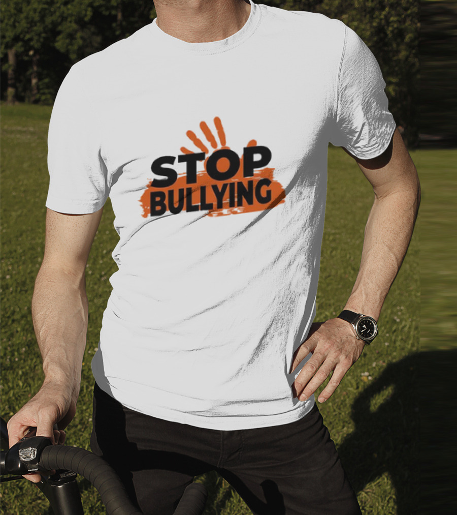 Eudy Stop Bullying Handprint Message T-Shirt