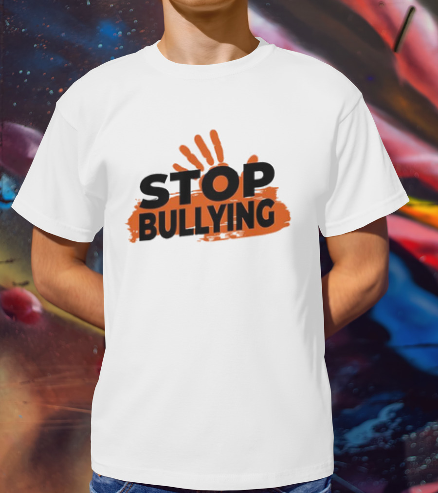 Eudy Stop Bullying Handprint Message T-Shirt