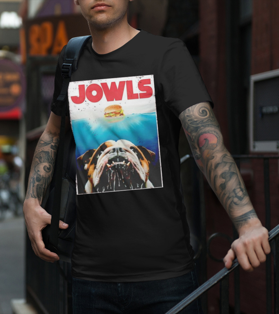 Jowls English Bulldog Burger Bully Dog Mom Dad T-Shirt