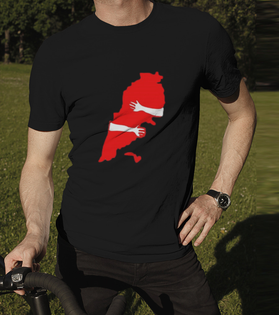 Lebanese Hug Red Map Embrace T-Shirt