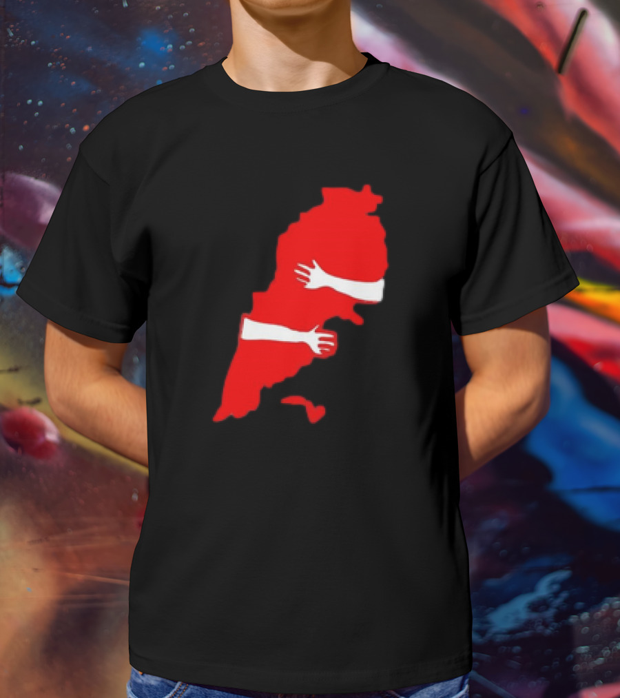 Lebanese Hug Red Map Embrace T-Shirt