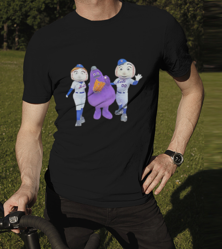 Mrs Met Grimace Mr Met Mets Baseball Characters Collaboration T-Shirt