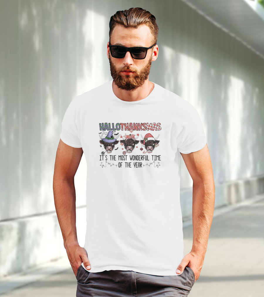 HalloThanksMas Cows It's The Most Wonderful Time Of The Year T-Shirt
