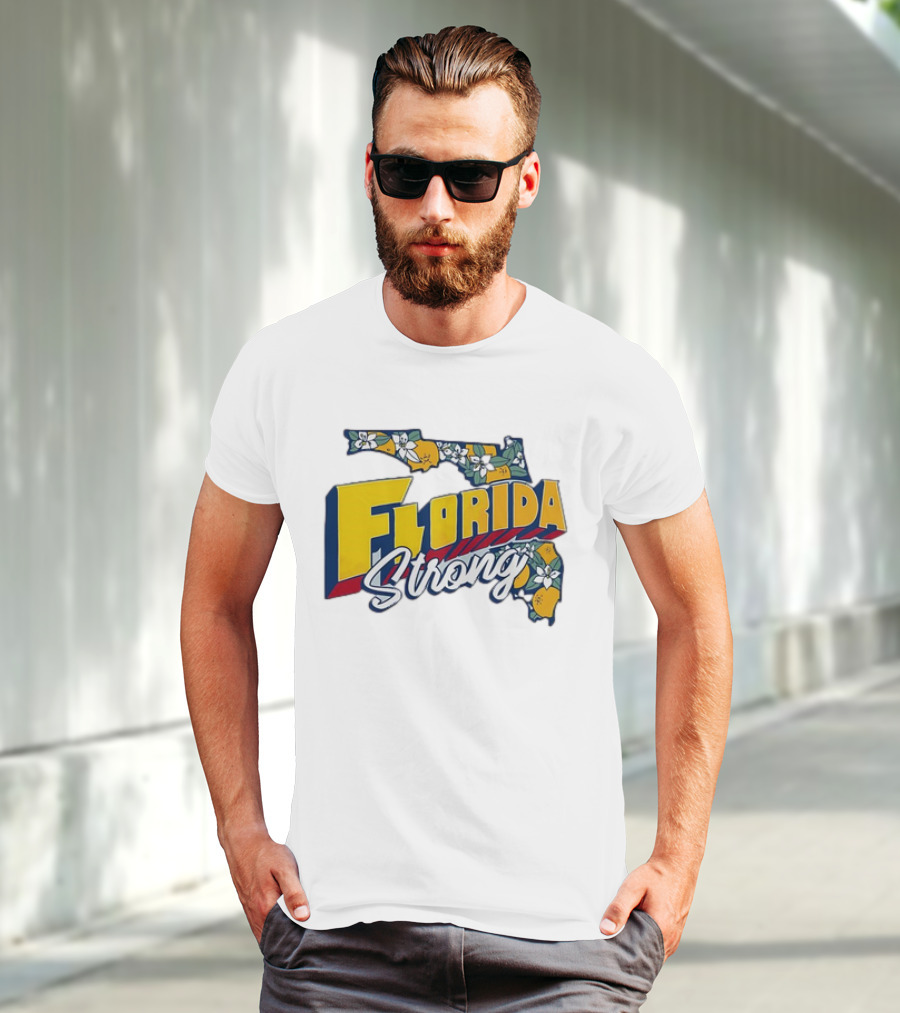Florida Strong State Outline Orange Blossom T-Shirt