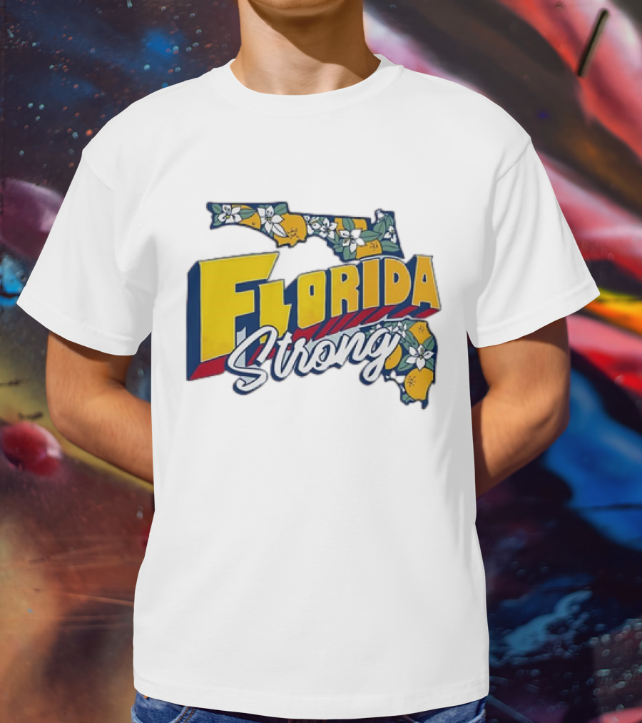 Florida Strong State Outline Orange Blossom T-Shirt