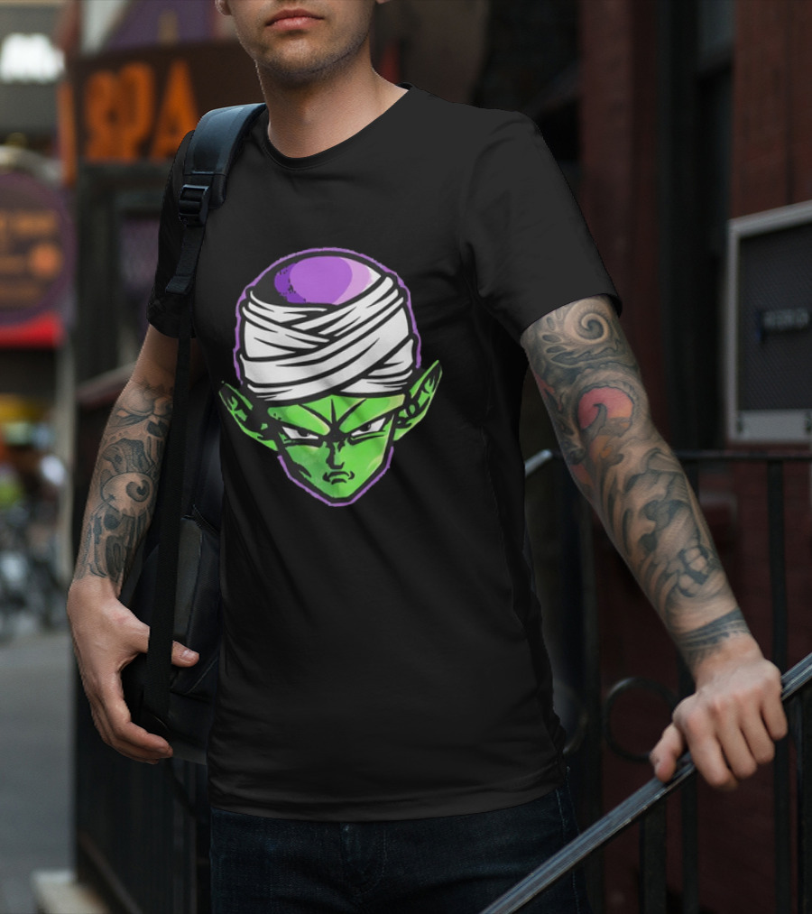 Piccolo Dragon Ball Z Green Face Turban Anime Character T-Shirt