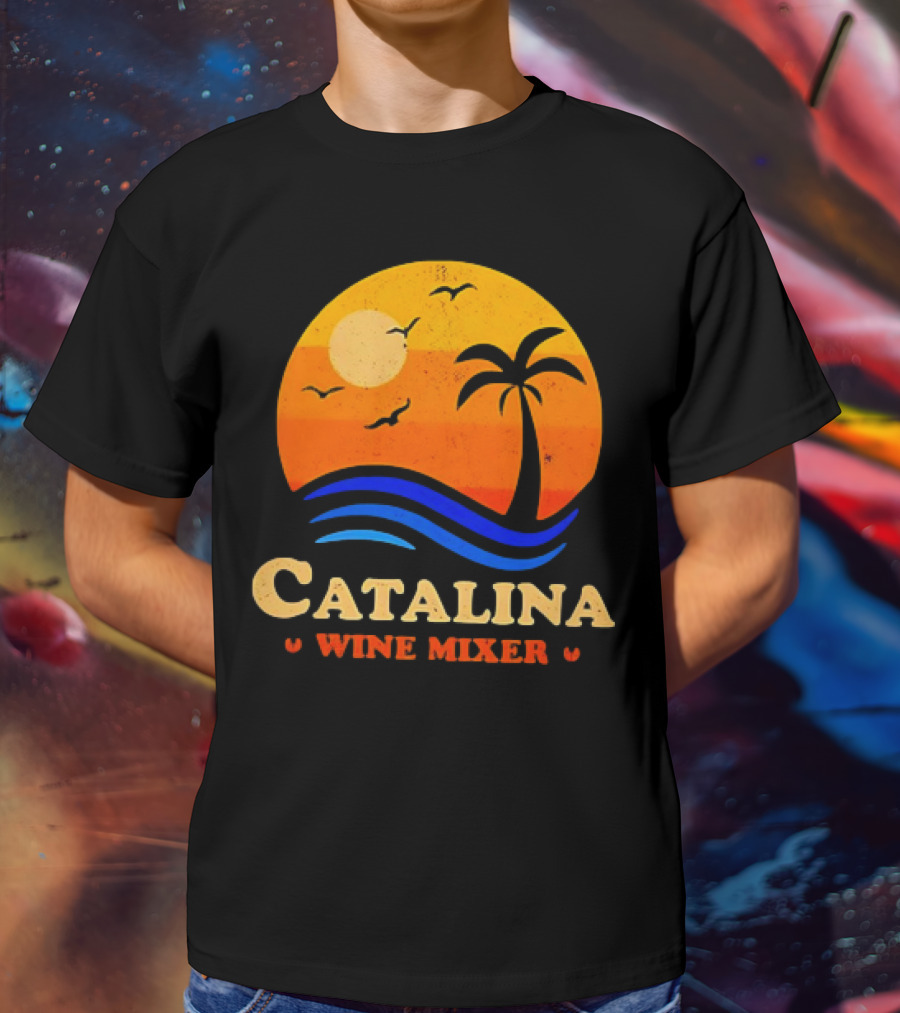 Step Brothers Catalina Wine Mixer Vintage Sunset Palm Island T-Shirt