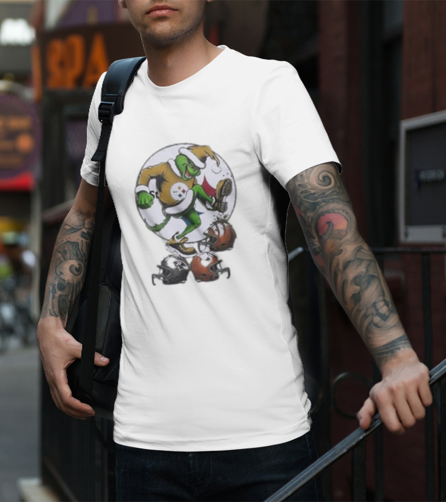 Christmas Grinch Pittsburgh Steelers Stomp NFL Teams T-Shirt