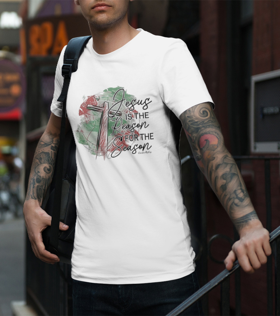 Jesus Is The Reason For The Season Brush Cross T-Shirt