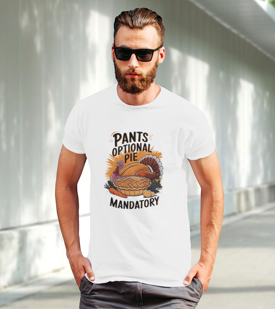 Pants Optional Pie Mandatory Thanksgiving Turkey And Pie T-Shirt