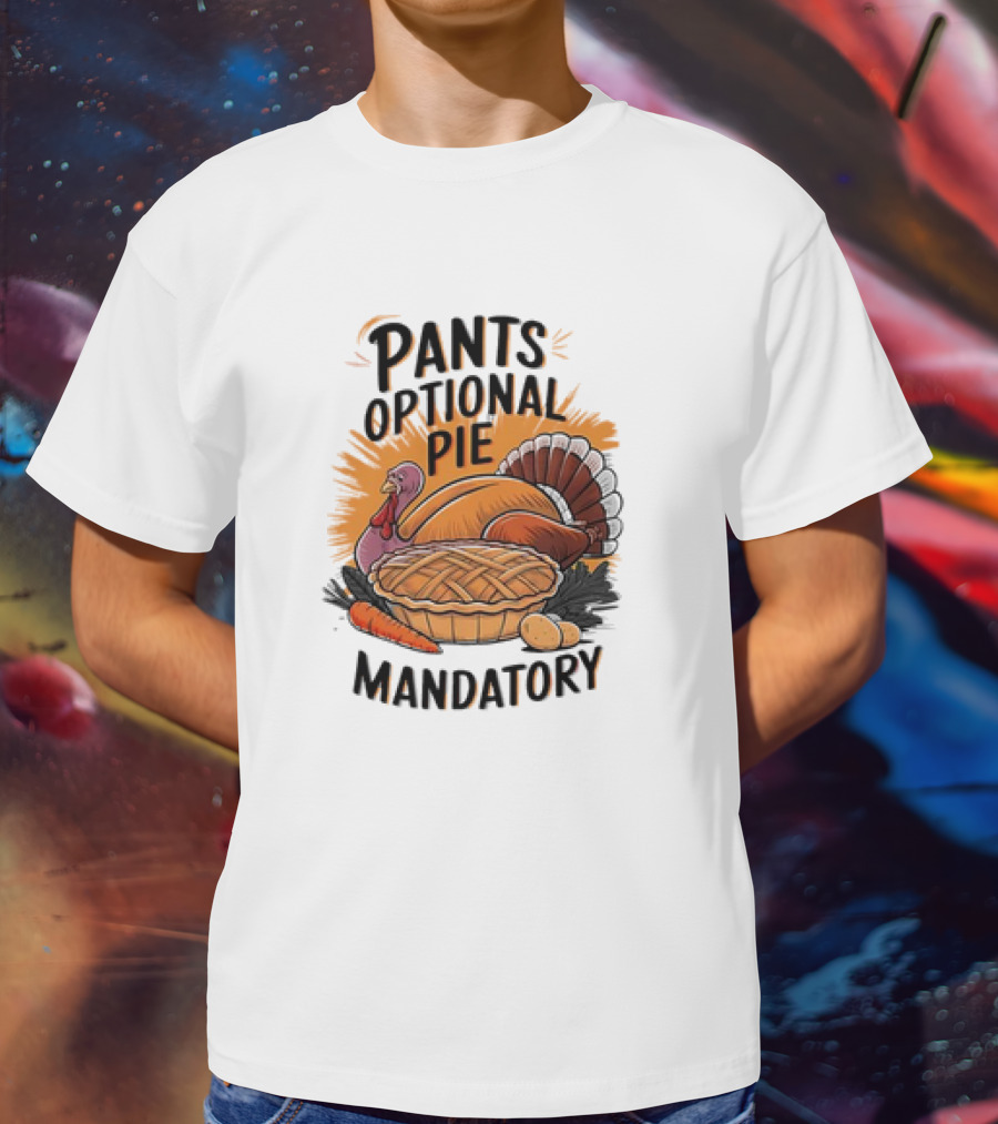 Pants Optional Pie Mandatory Thanksgiving Turkey And Pie T-Shirt