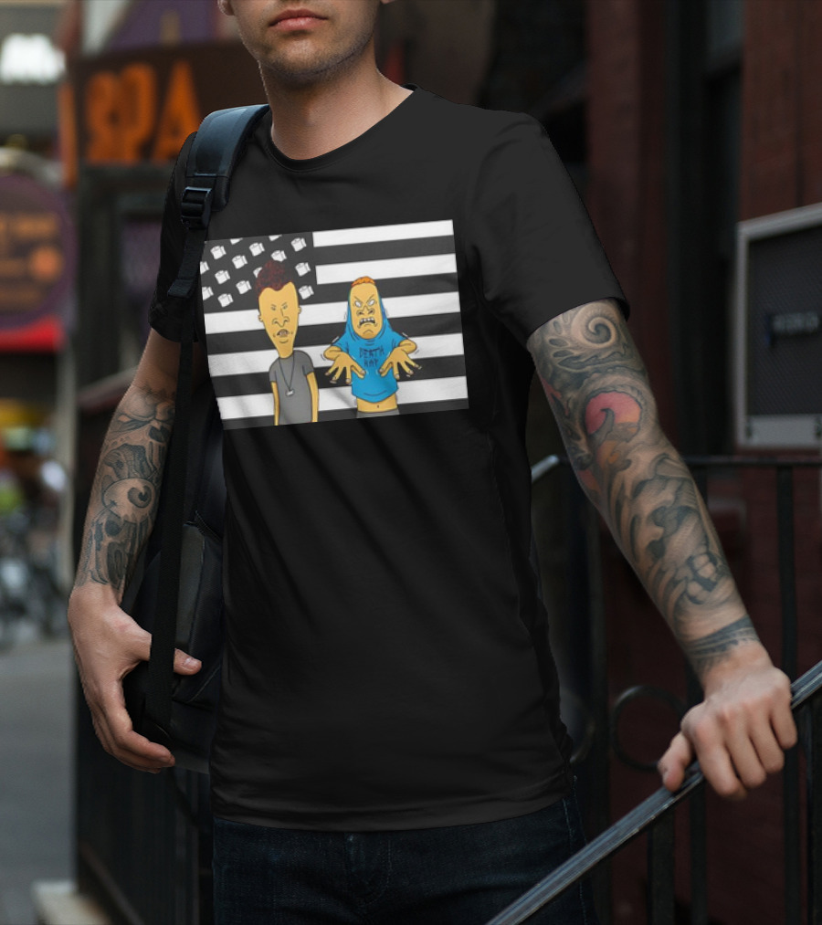 Beavis And Butthead Cornholio Death Rap American Flag T-Shirt
