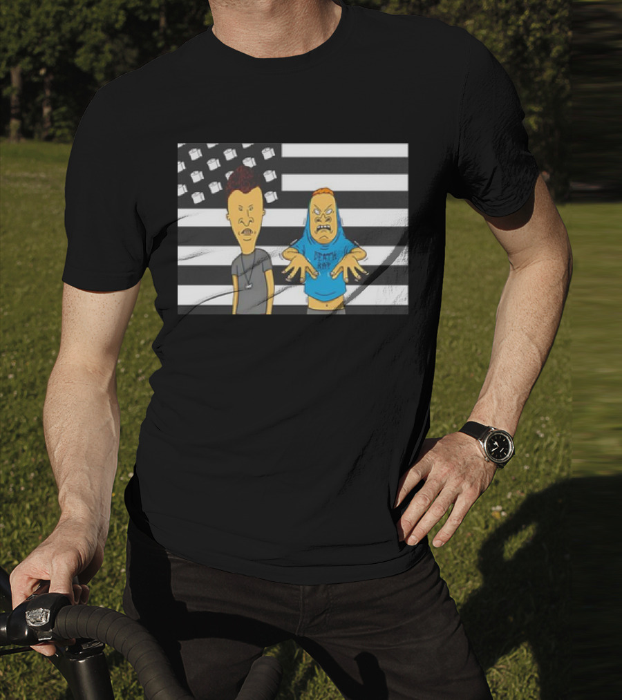 Beavis And Butthead Cornholio Death Rap American Flag T-Shirt