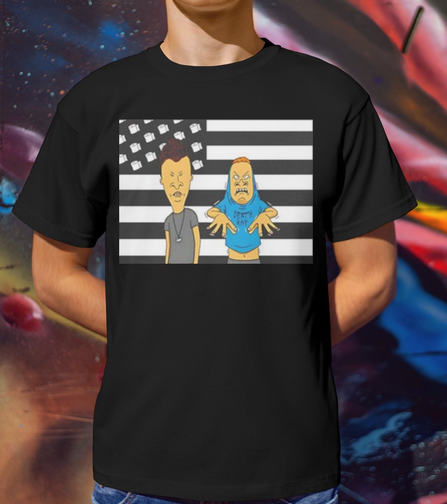 Beavis And Butthead Cornholio Death Rap American Flag T-Shirt