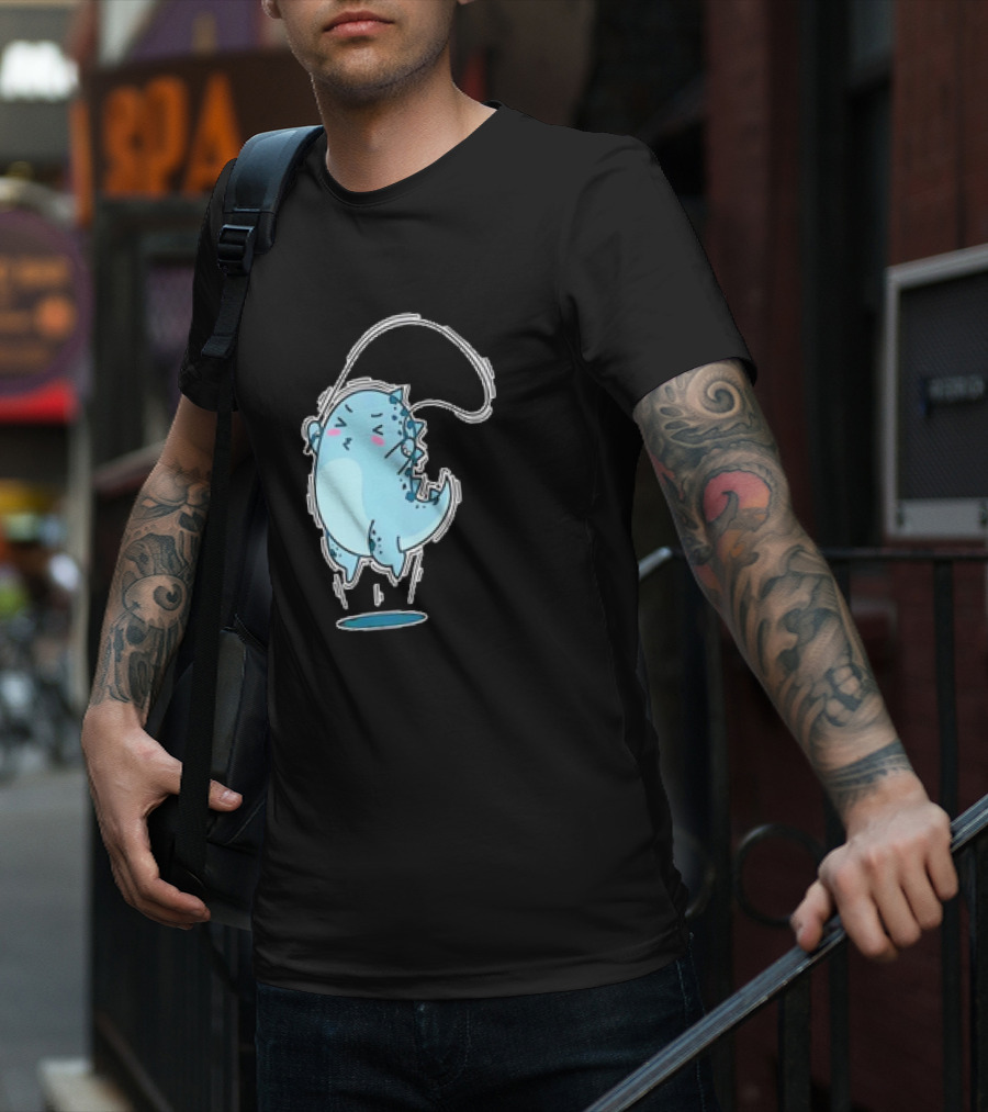 Dino Jumping Rope Adorable Cartoon T-Shirt