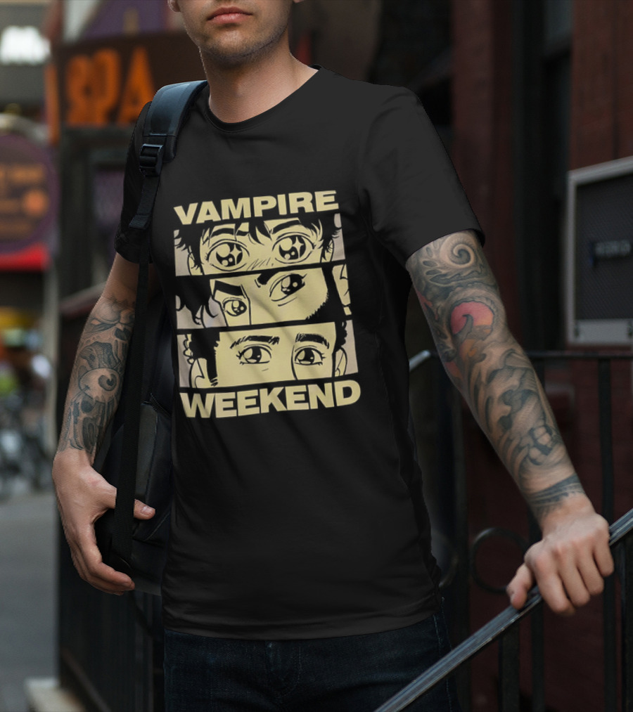 Vampire Weekend Anime Eyes Trio Comic Strip T-Shirt