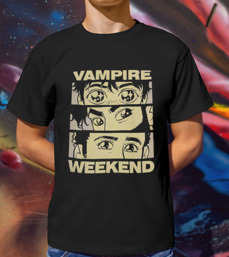 Vampire Weekend Anime Eyes Trio Comic Strip T-Shirt