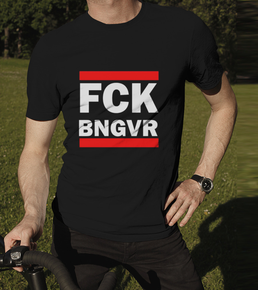 Nadav Oz Salzberger FCK BNGVR Bold Red And White Block Text T-Shirt