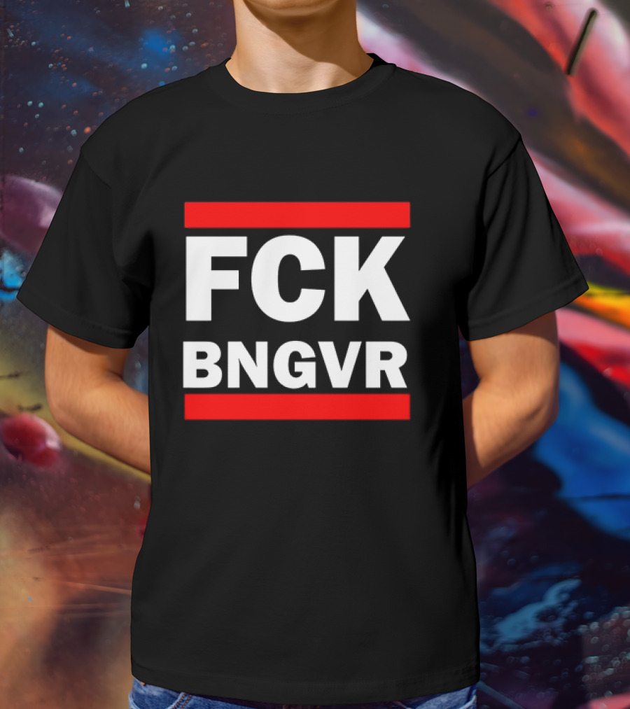 Nadav Oz Salzberger FCK BNGVR Bold Red And White Block Text T-Shirt