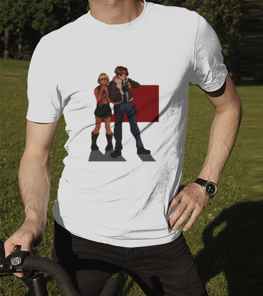 Resident Evil Leon And Ashley Anime Style Duo T-Shirt