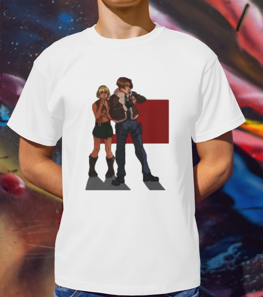 Resident Evil Leon And Ashley Anime Style Duo T-Shirt