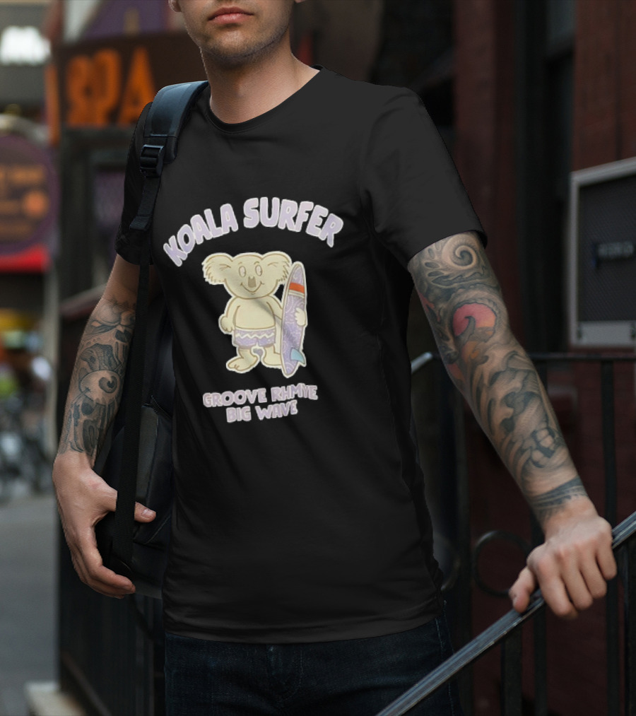 Koala Surfer Grooverhyme Big Wave T-Shirt