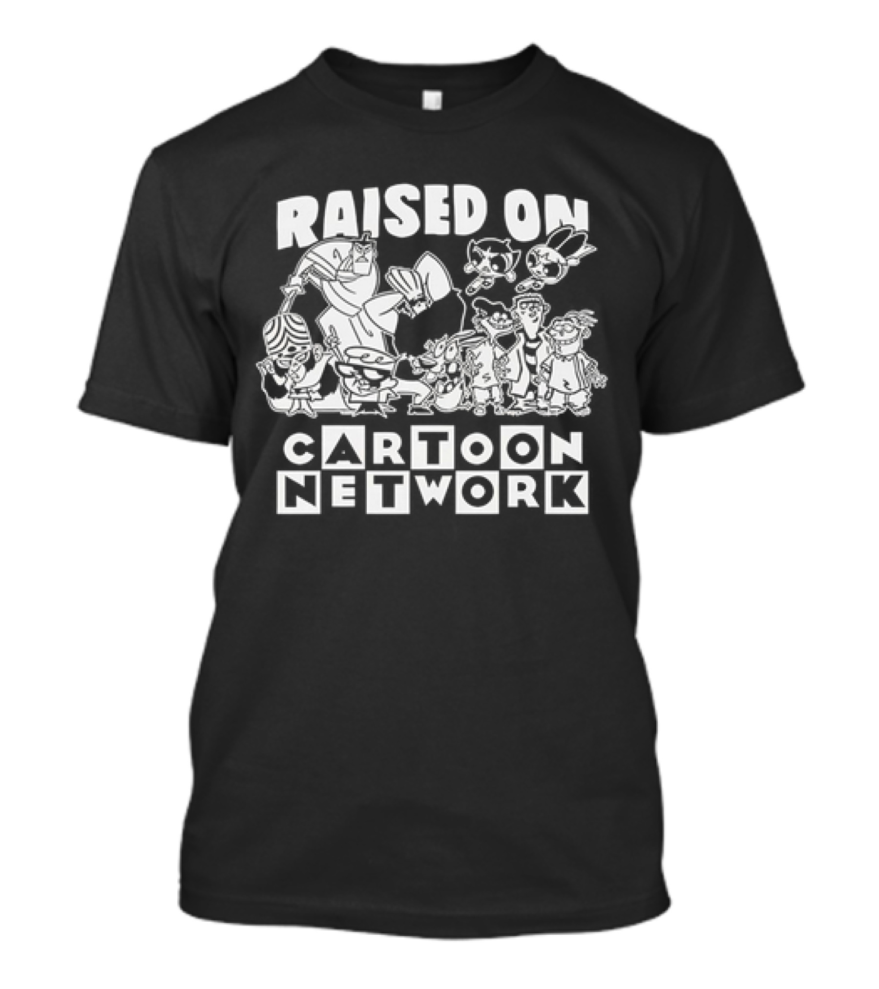 Raised On Cartoon Network Nostalgia Featuring Iconic Characters From Classic Shows T-Shirt