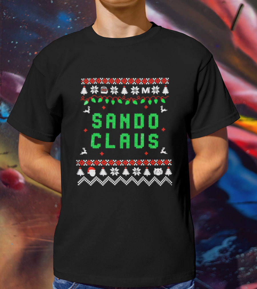 Sando Claus Christmas Ugly Sweater Style Holiday Christmas T-Shirt