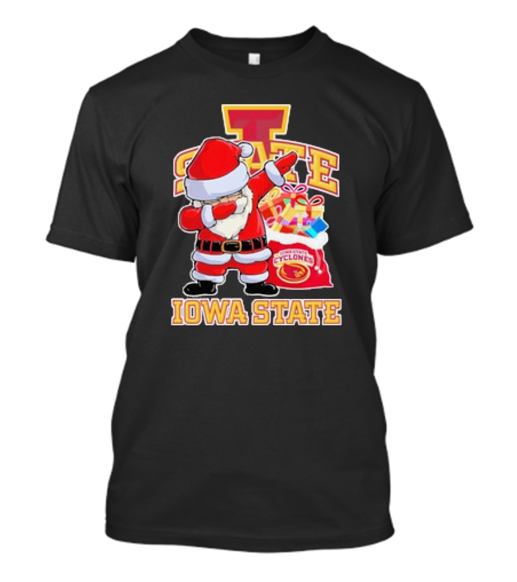 Santa Claus Dabbing Iowa State Cyclones Christmas T-Shirt