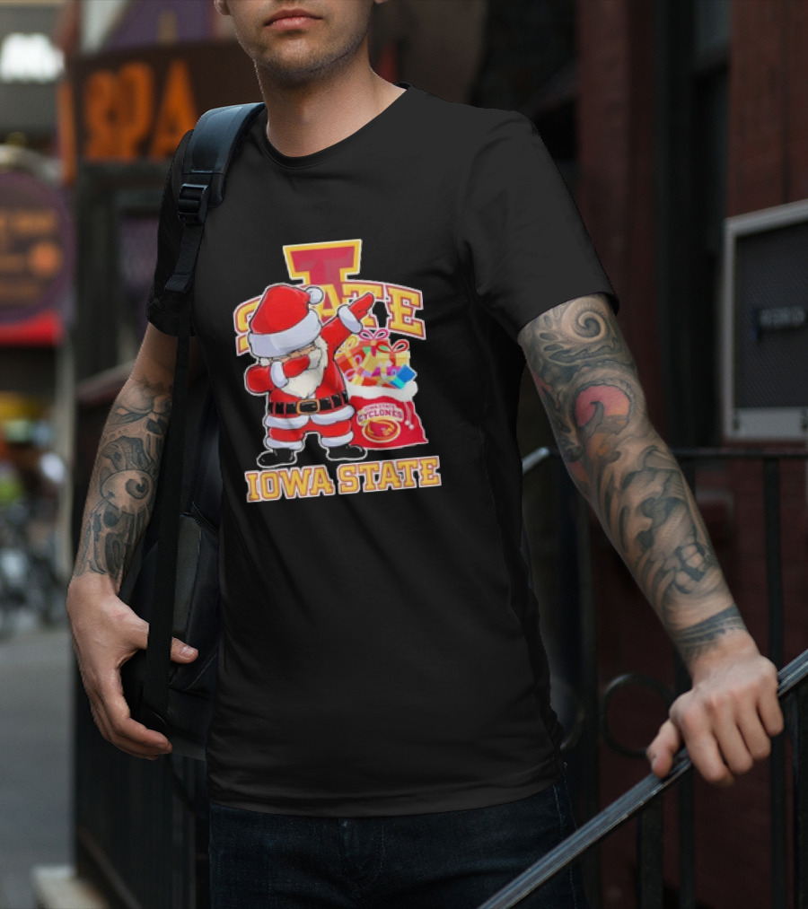 Santa Claus Dabbing Iowa State Cyclones Christmas T-Shirt
