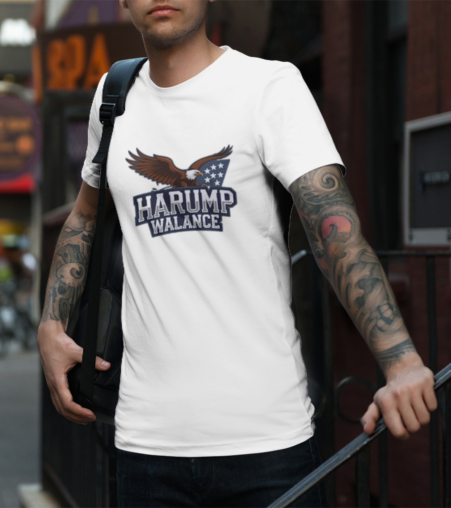 Harump Walance Eagle American Flag Stars T-Shirt