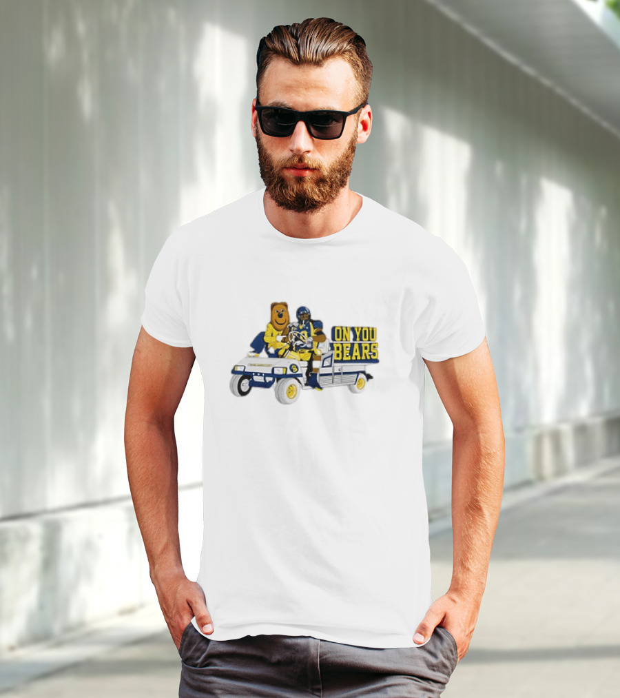 On You Bears Football Cart Ride With Bear Mascot T-Shirt