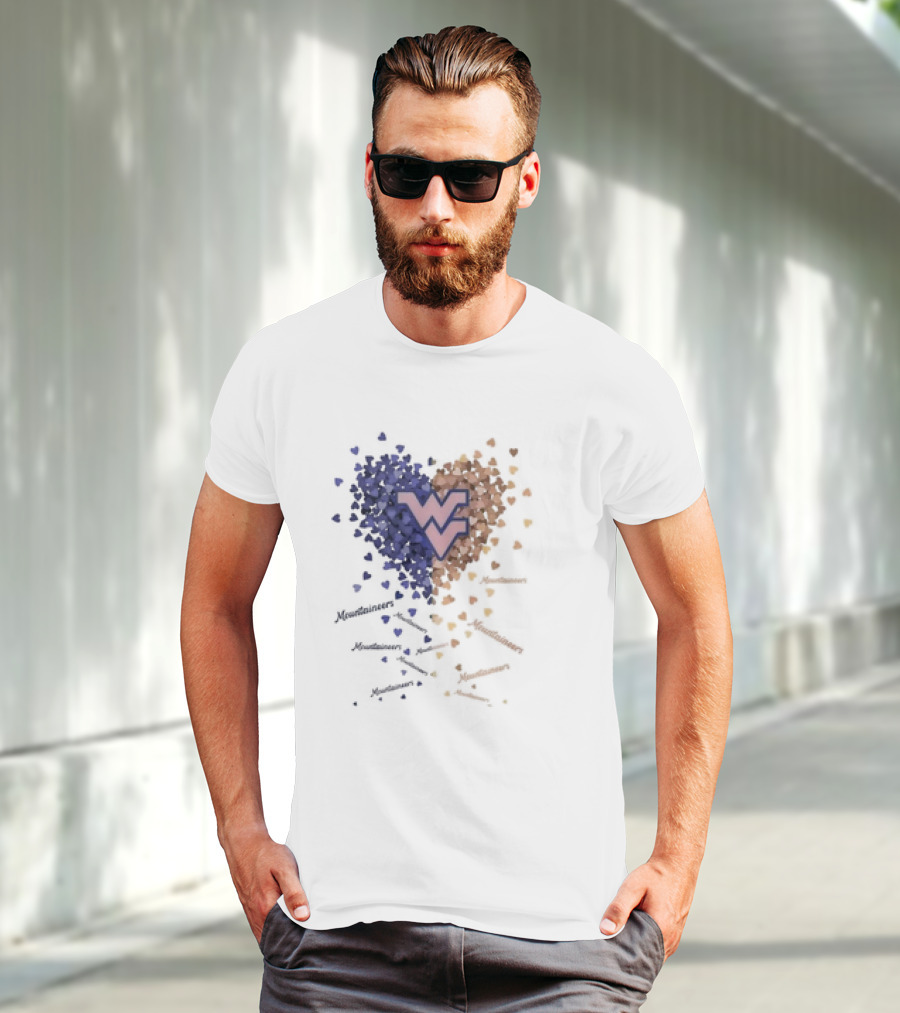 West Virginia Mountaineers Heart Logo Enthusiast T-Shirt