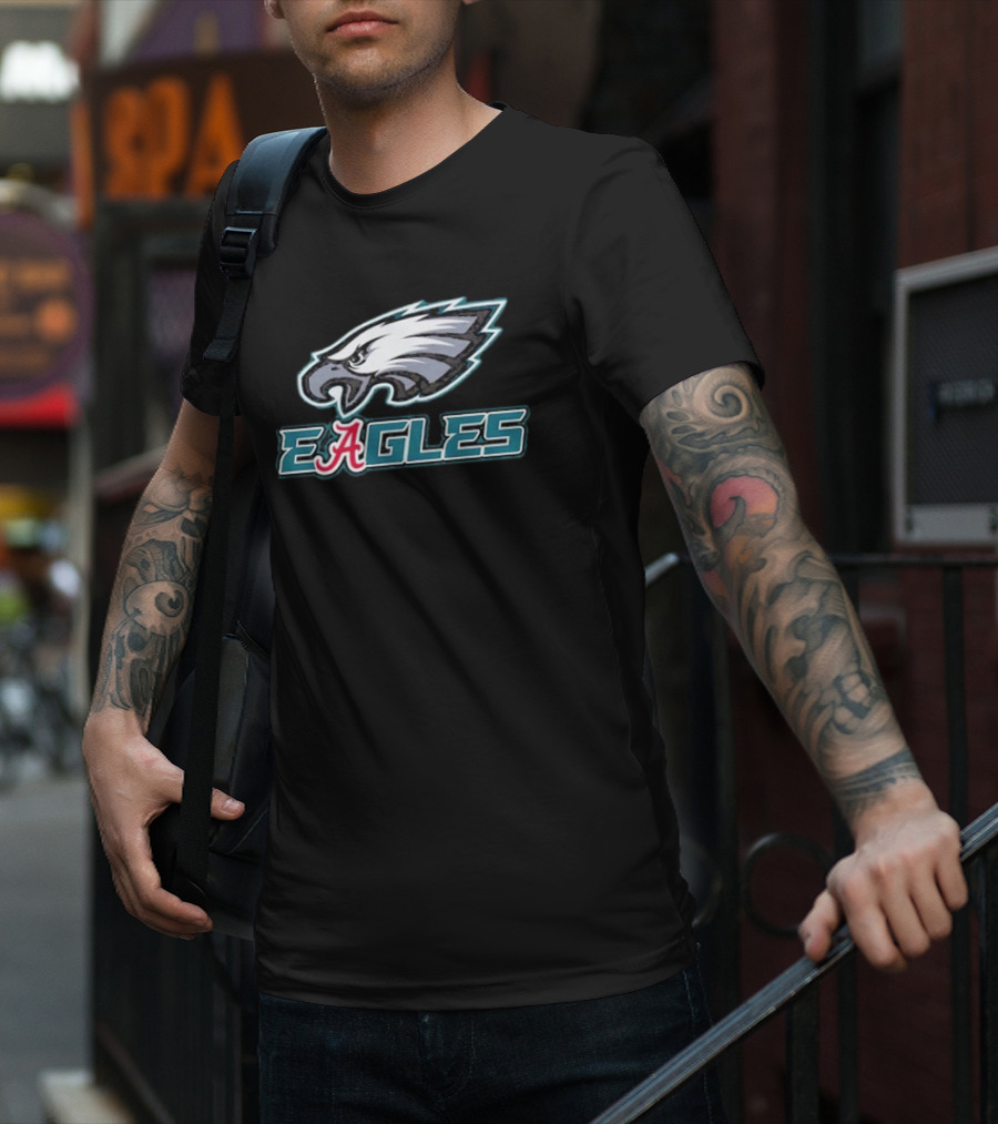 Eagles Philadelphia Eagles Alabama Crimson Tide Logo Fusion T-Shirt