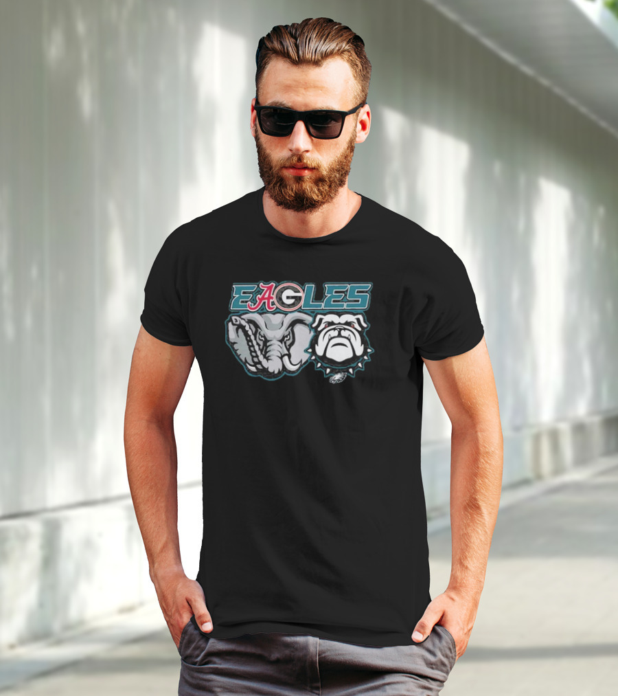 Eagles Alabama Crimson Tide Elephant Georgia Bulldogs Philadelphia Eagles Dawgs T-Shirt