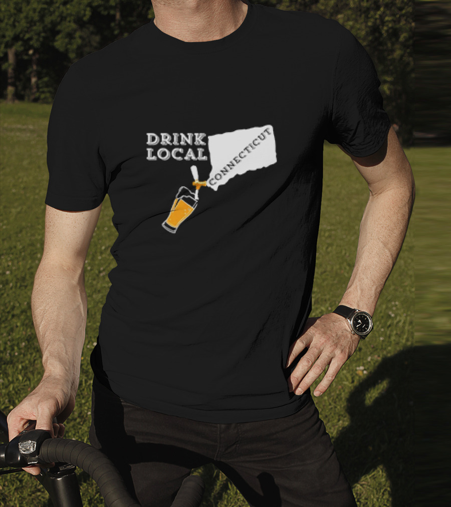 Drink Local Connecticut Map Craft Beer T-Shirt
