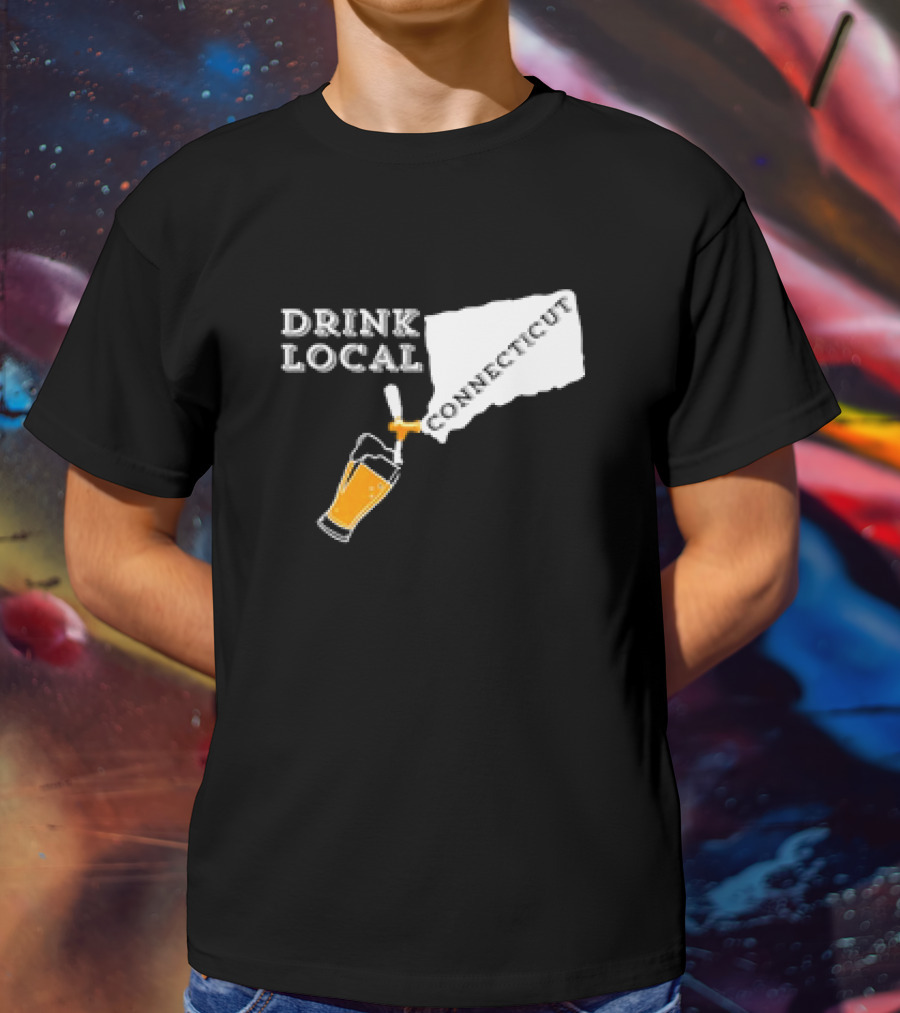 Drink Local Connecticut Map Craft Beer T-Shirt