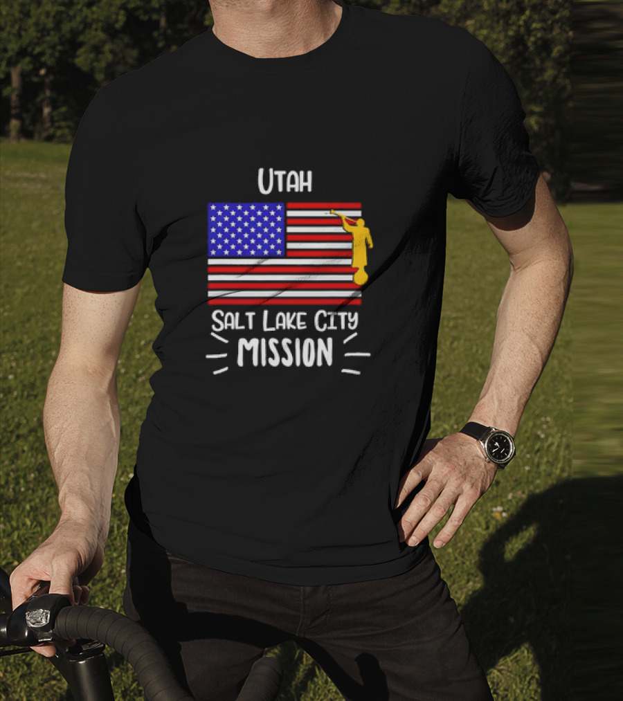 Utah Salt Lake City Mission US Flag Mormon LDS Missionary T-Shirt