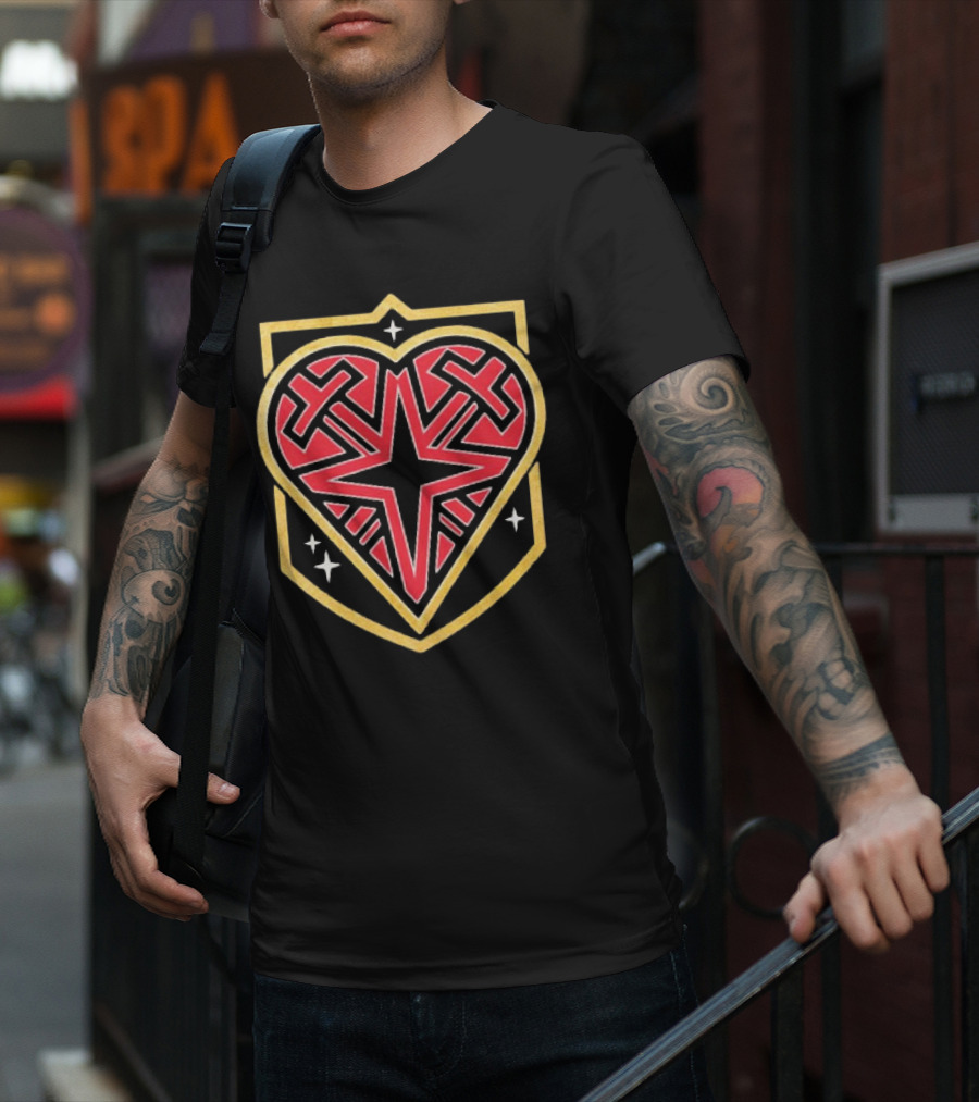 Vegas Golden Knights Heart Shield Star Crosses Retro T-Shirt