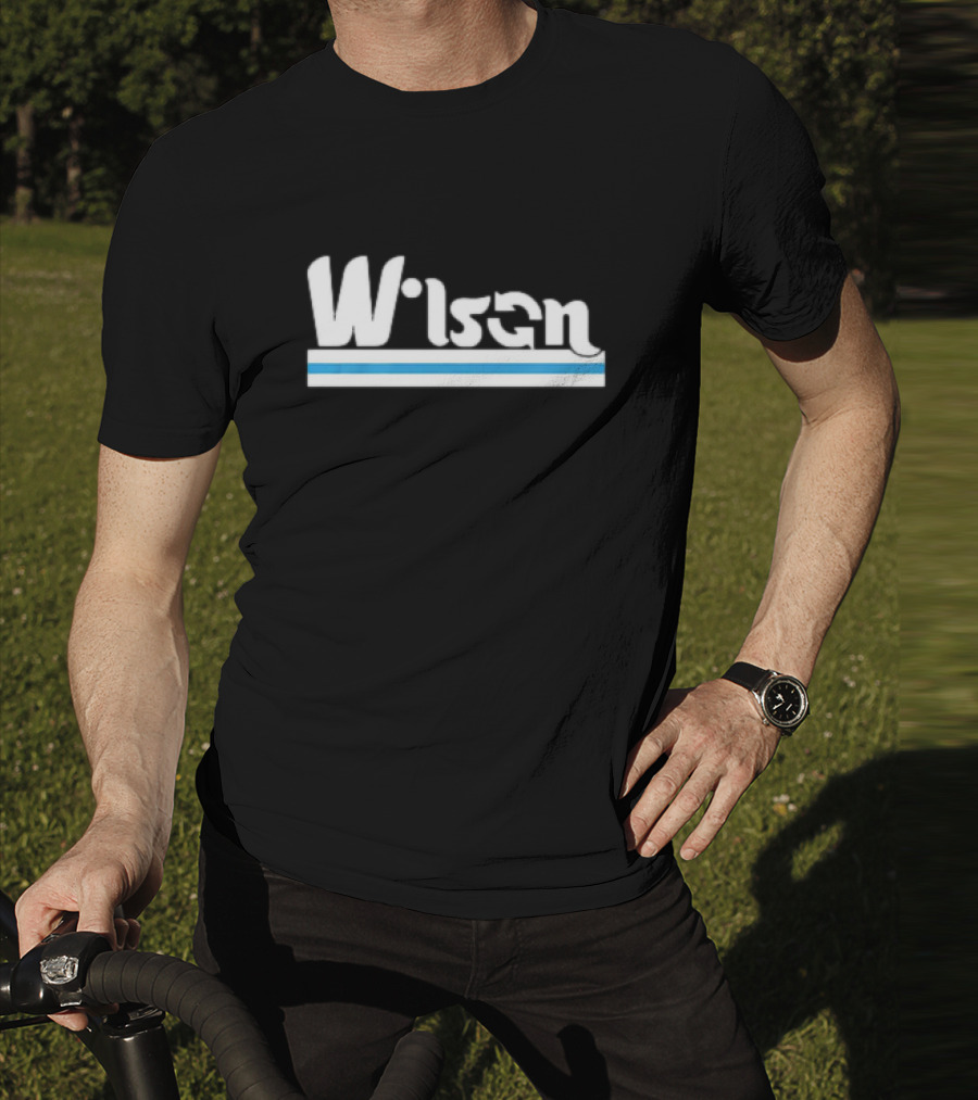 Wilson Retro Logo Style With Blue And White Stripe T-Shirt