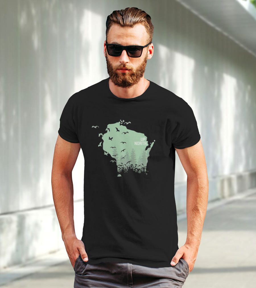 Wisconsin Up North Birds And Trees T-Shirt