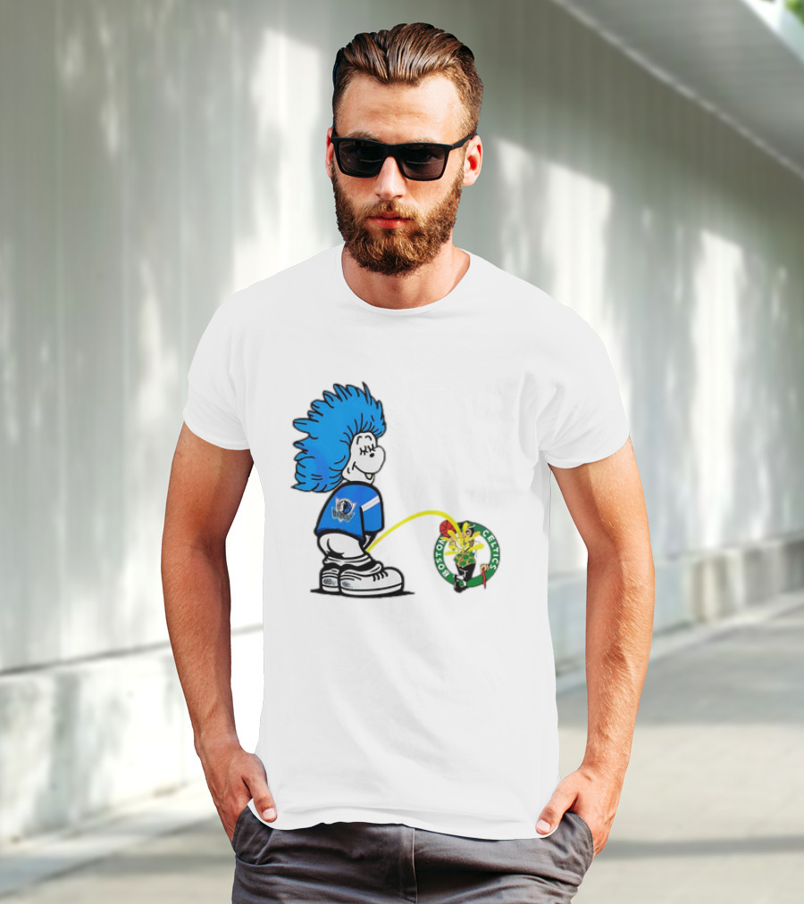 Dallas Mavericks Fan Urinating On Boston Celtics T-Shirt