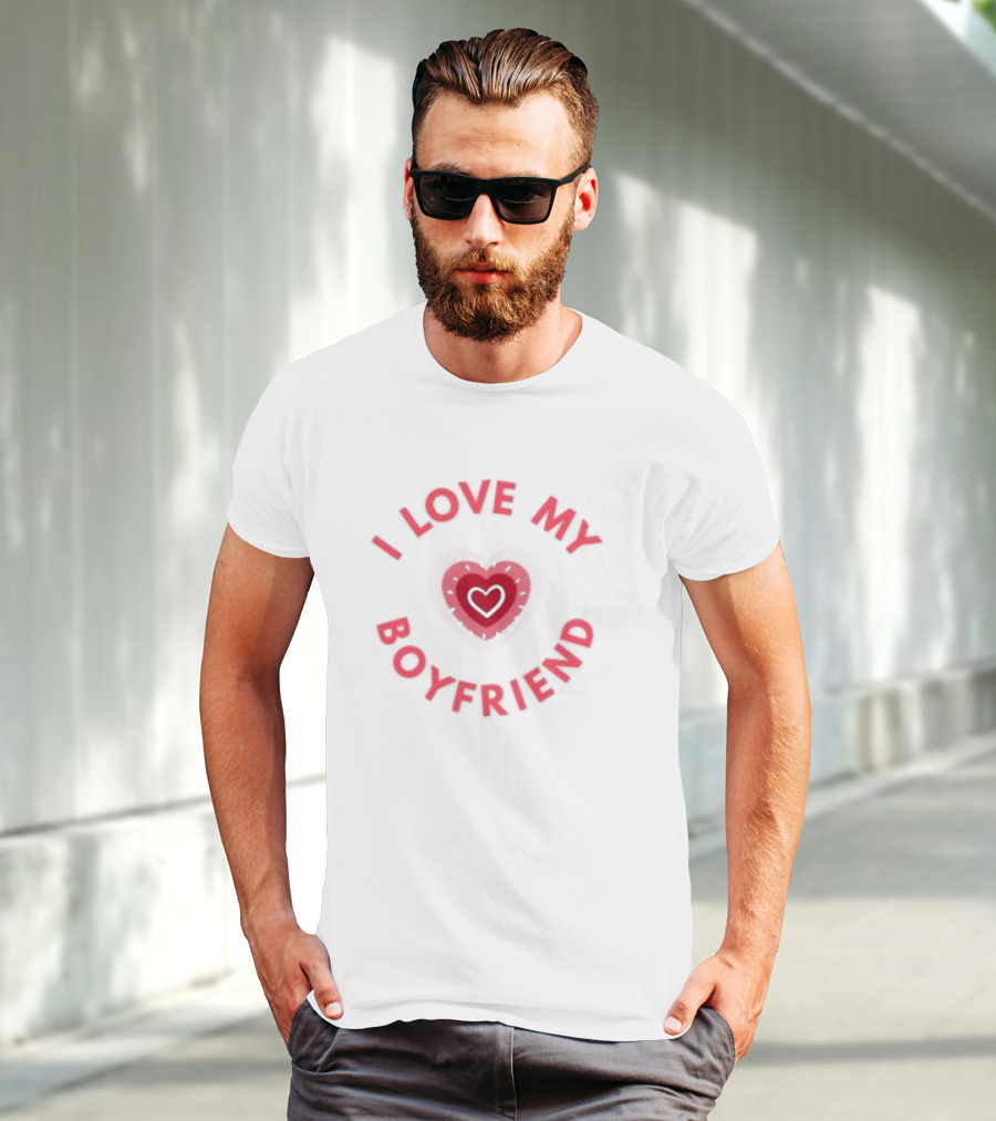 I Love My Boyfriend Heart Valentine Day T-Shirt